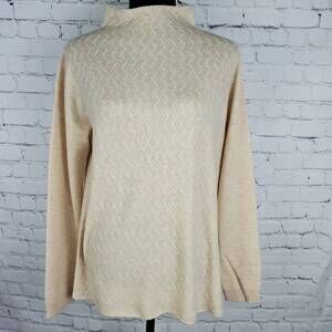 NEW INCASHMERE women's mockneck sweater in heather oatmeal